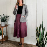 Wide Box Pleat Skirt