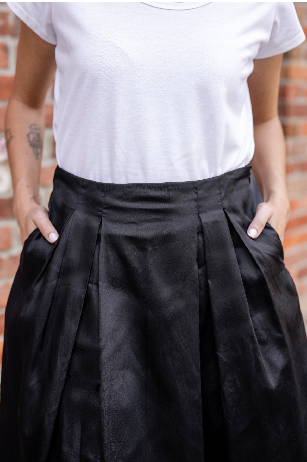 Wide Box Pleat Skirt