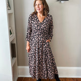 Midi Dress with Tie Waist