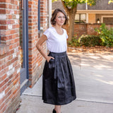Wide Box Pleat Skirt