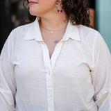 Push-Up Sleeve Button-Up