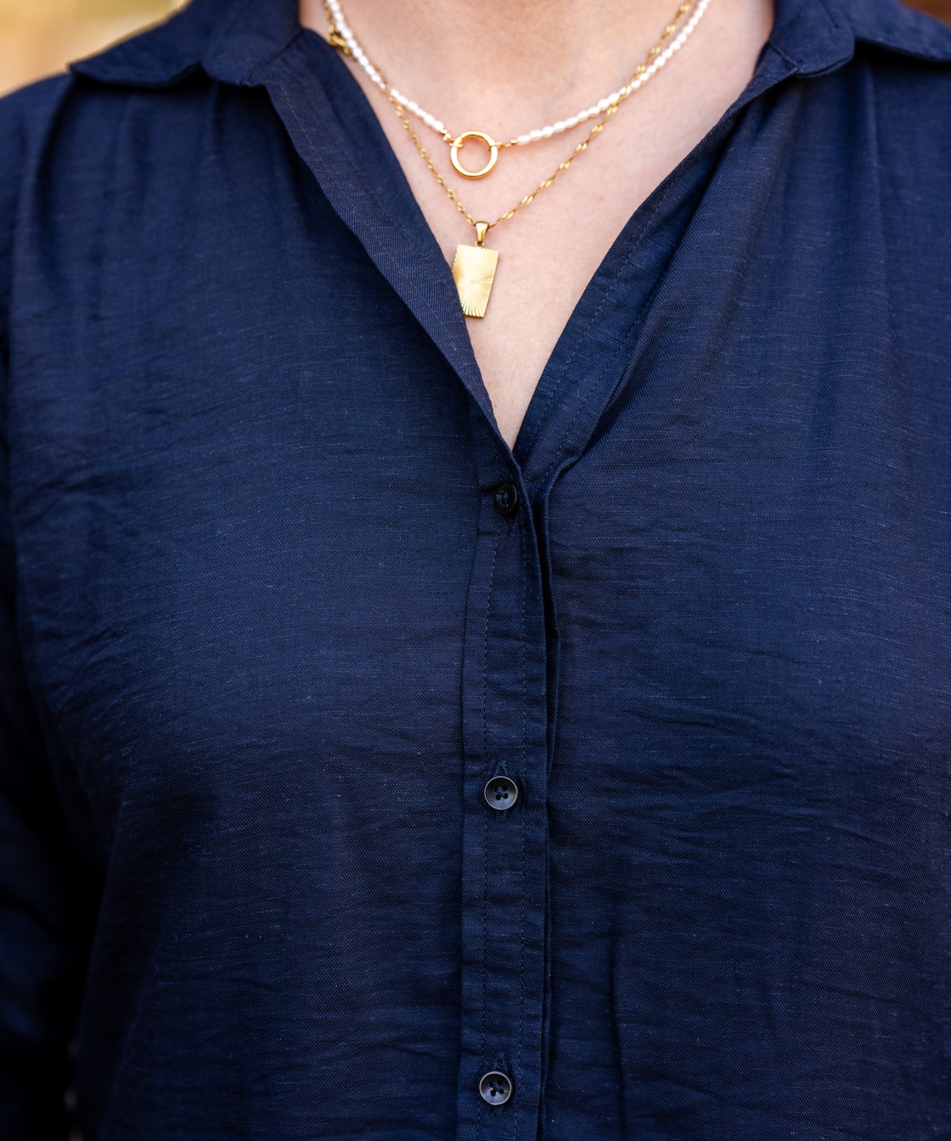 Push-Up Sleeve Button-Up