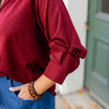 Push-Up Sleeve Button-Up