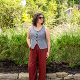 Chambray Button-Front Vest