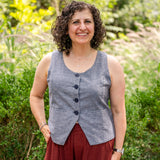 Chambray Button-Front Vest