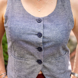 Chambray Button-Front Vest