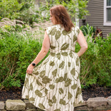 Jewel Button-Front Midi Dress