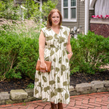 Jewel Button-Front Midi Dress