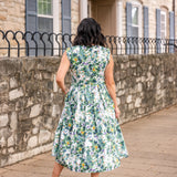 Jewel Button-Front Midi Dress