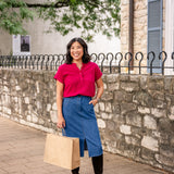 Dolman Band Collar Blouse