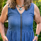 Zip Front Midi Dress