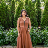 Zip Front Midi Dress