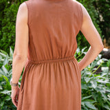 Zip Front Midi Dress