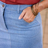 Denim Mid-Length Skirt