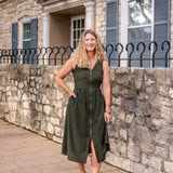 Zip Front Midi Dress