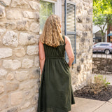 Zip Front Midi Dress