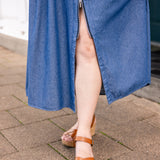 Zip Front Midi Dress