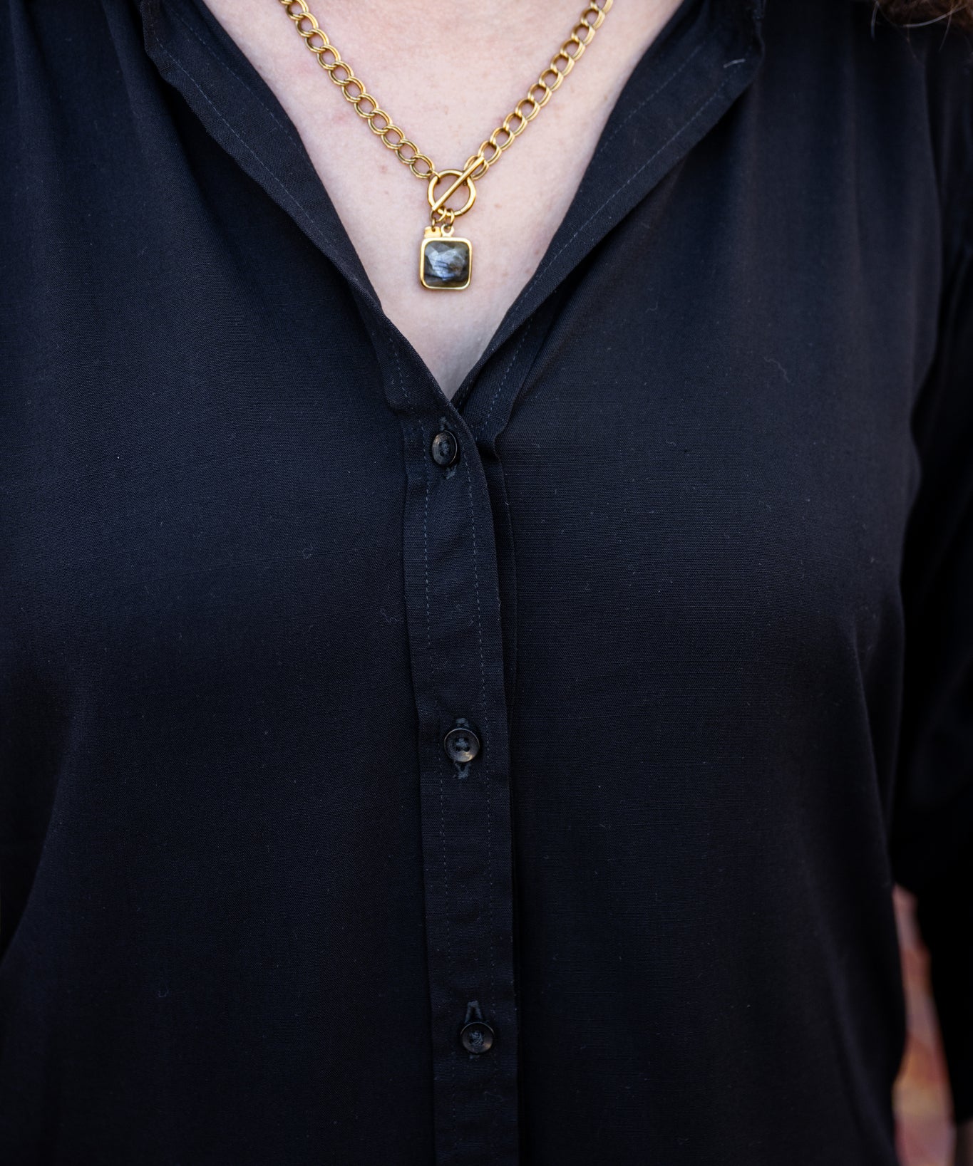 Push-Up Sleeve Button-Up