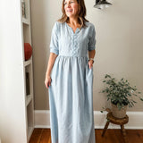 Front Button Maxi Dress