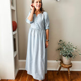 Front Button Maxi Dress