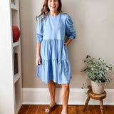 Puff Sleeve Knit Mini Dress