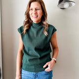 Sleeveless Tapered Mock Neck