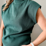 Sleeveless Tapered Mock Neck