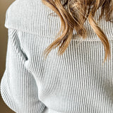 Ribbed Half-Zip Pullover