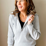 Ribbed Half-Zip Pullover