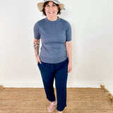 Elbow Sleeve Mock Neck