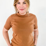 Elbow Sleeve Mock Neck