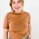 Elbow Sleeve Mock Neck