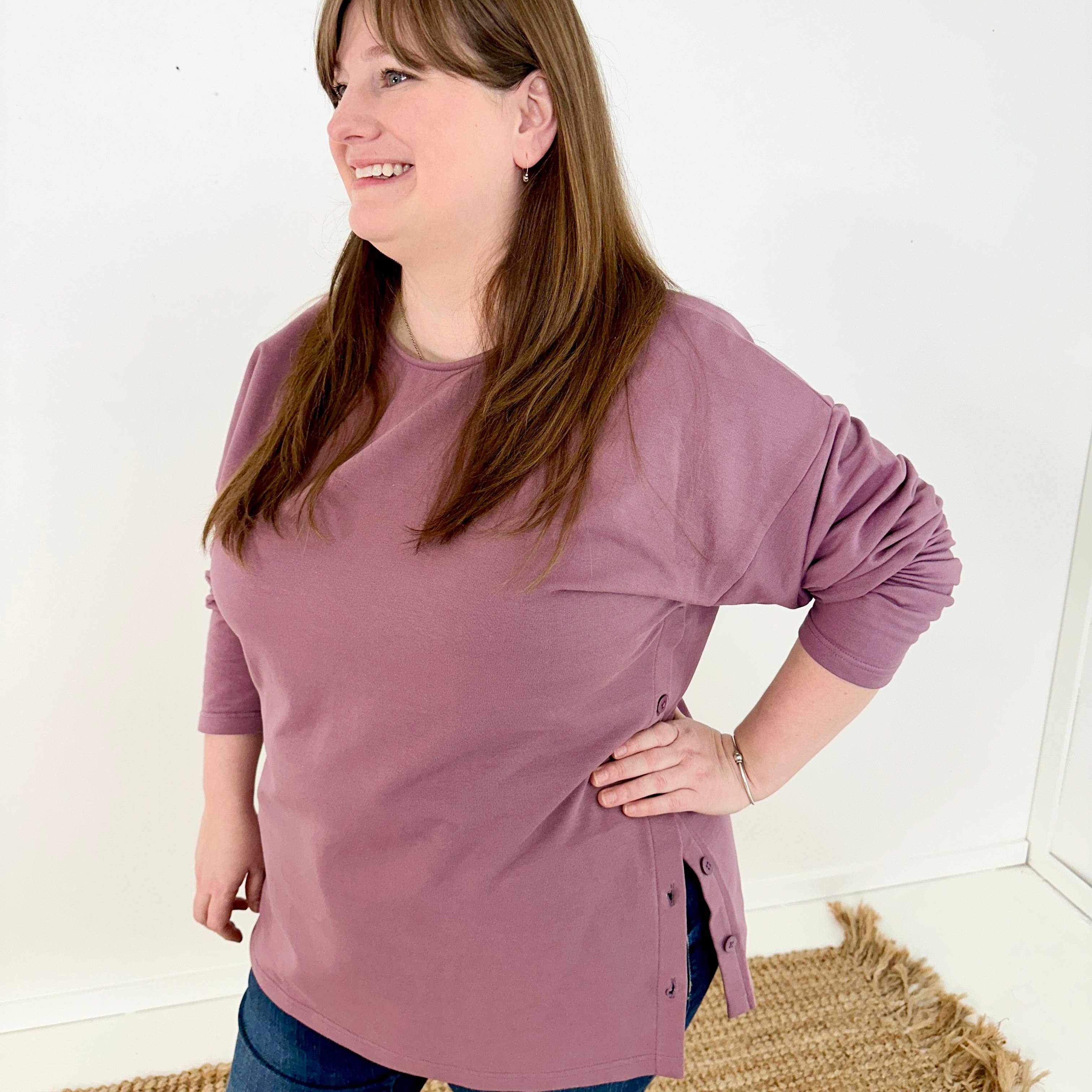 Side Button Terry Tunic