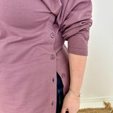 Side Button Terry Tunic