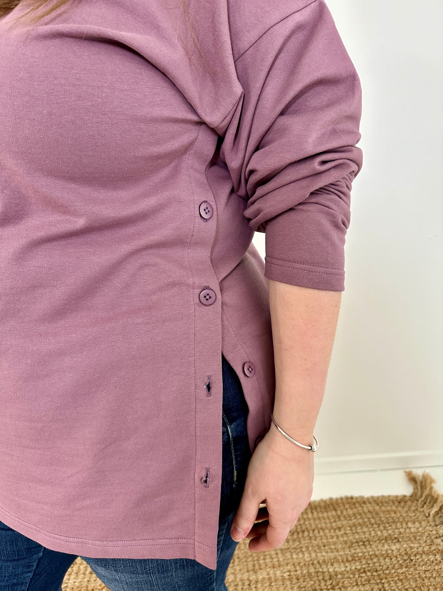 Side Button Terry Tunic