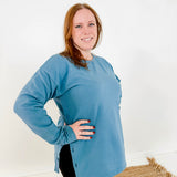 Side Button Terry Tunic