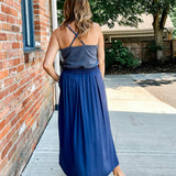 Cross Back Button Tank