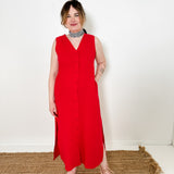 Sleeveless Button-Up Linen Dress