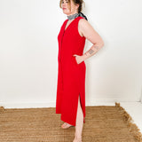 Sleeveless Button-Up Linen Dress