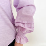 Pleated Button-Up Blouse