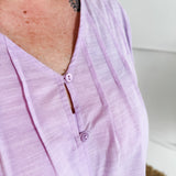 Pleated Button-Up Blouse