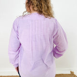 Pleated Button-Up Blouse