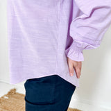 Pleated Button-Up Blouse