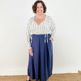 Side Button Midi Skirt