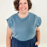 Strong Shoulder Knit Top