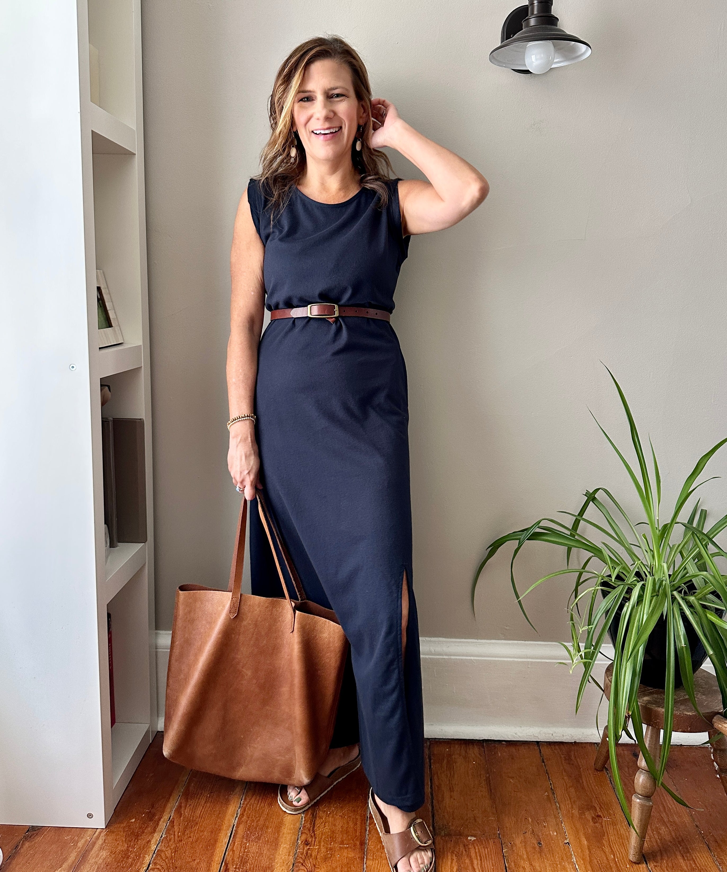 Twisted Sleeve Knit Maxi Dress