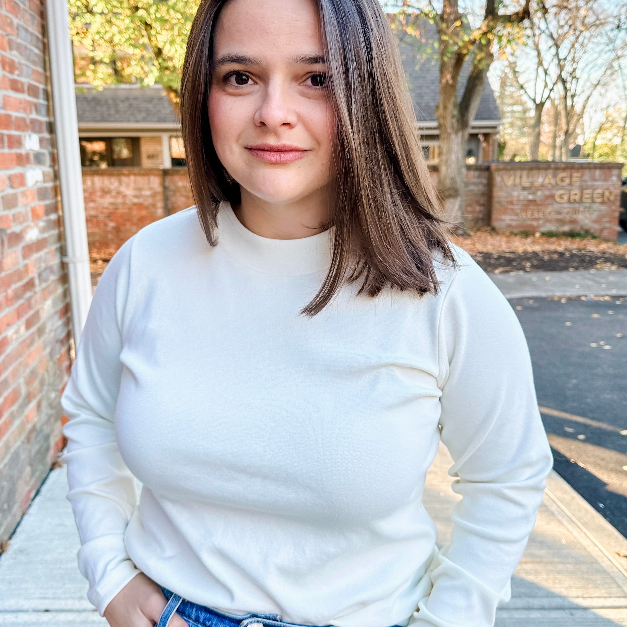 Long Sleeve Low Mock Top