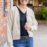 Sherpa Button-Front Cardigan