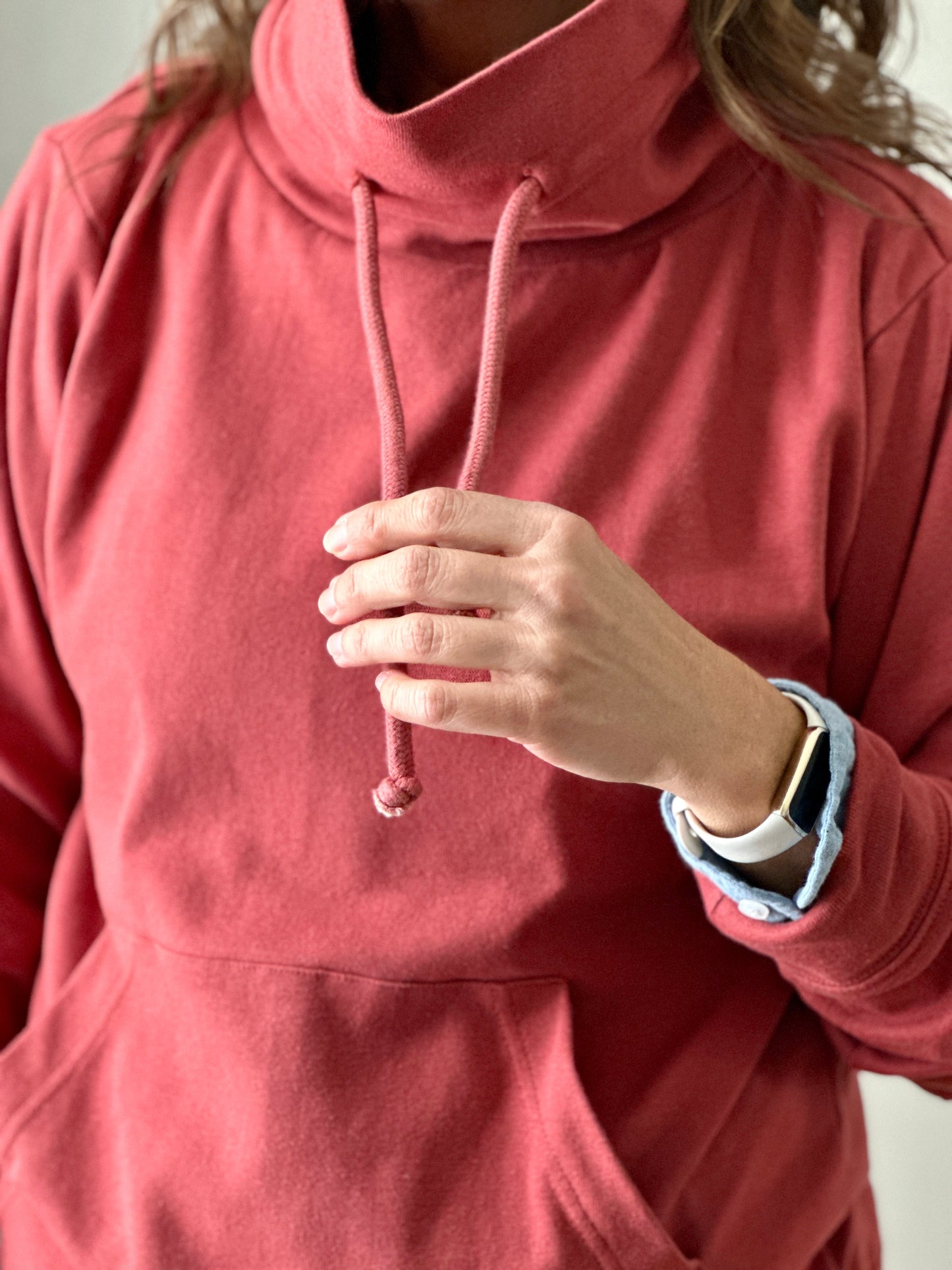 Mockneck Drawstring Sweatshirt
