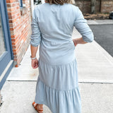 Button Front Tiered Dress